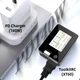 Кабель-перехідник XT60 Female на Type-C PD 140W (28V, 5A Max) 0.5m, нейлон, Black-Grey - зображення 6