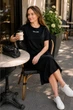 Платье-футболка длинное женское oversize ⬩ лёгкое и практичное ⬩ Apmi YES LOVE чёрное XL - 2XL - изображение 8