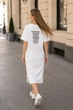 Платье-футболка длинное женское oversize ⬩ легкое и практичное ⬩ Apmi YES LOVE белое XL - 2XL - изображение 3