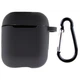 Защитный чехол Silicone Case с карабином и микрофиброй для AirPods 2, Black - изображение 1