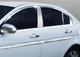 Накладки хромированные на стекла (12шт, полная) Hyundai Accent SD 2005-2011, OmsaLine, 3203146 - изображение 2