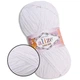 Пряжа Alize Cotton Gold, Белый №55 - хлопок с акрилом, нитка для вязания спицами и крючком, Ализе Коттон Голд - изображение 1