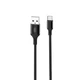 Кабель USB Type-C XO NB143 2.1A тканинний 1м чорний - зображення 1