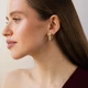Серьги - кольца "Pauline" в красном золоте с09399 Онікс - изображение 4