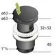 Донный клапан OMP Hotellerier Clicker Click-Clack 1 1/4" для умывальника, хром матовый (8530.360.5.Х) - изображение 2