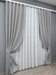 Комплект штор VR-Textil Лен Мешковина 100х270 2шт и Тюль 400х270 867ш-115т светло-серый с белым 71-060/2 - изображение 2