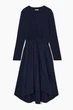 Сукня жіноча COS asymmetric gathered-waist midi dress 1194527002 S Темний синій - изображение 4