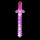 Световой пиксельный меч в стиле Minecraft со звуковыми эффектами Ледовый Алмазный LED Меч Майнкрафт со светом и звуками 55×14 см, розовый - изображение 4