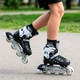 Раздвижные роликовые коньки с подсветкой 29-33 Scale Sport Ролики раздвижные спортивные детские Черные - изображение 6