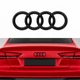 Емблема Audi ауді 185 мм 65 мм на задню частину авто чорний глянець - зображення 1