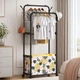 Напольная стойка для одежды RIAS Multifunctional Shoe And Hat Rack с колесиками 175x57x34 см Black (3_08462) - изображение 5