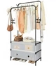 Вішалка-стелаж для одягу та взуття RIAS Coat Rack MJPP63 63x28x175 см Black-White (3_08461) - зображення 2