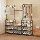 Напольная стойка-вешалка для одежды и обуви RIAS Multi Functional Coat Rak 6048 с полками 164x137x26 см Black (3_08460) - изображение 7