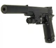 Пістолет Colt M1911 Hi-Capa пружинний металевий із глушником, магазином на 16 кульок 6 мм і планкою Weaver, чорний - изображение 1