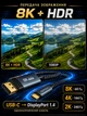 Кабель USB-C DisplayPort Type-C 1.4 8K 60Hz 4K144Hz 4K120Hz 2K240Hz 1080P240Hz Thunderbolt 3 4 HDR 32.4Gbps відеокабель шнур для монітора ноутбука MacBook відео аудіо Plug and Play 2 м нейлонове обплетення позолочені контакти екранований Dorewin сірий - зображення 2