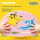 Шапочка для плавания SWANS Pokemon для мальчиков, Пикачу, Panching, шапочка для плавания Jenny Turtle для девочек, силиконовая, не сдавливающая голову, Panching - изображение 5