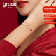 Браслет Grace Girl с двухслойным четырехлистным клевером для женщин, украшение интернет-знаменитости, модное и уникальное украшение, практичный подарок на годовщину или день рождения для девушки. - изображение 4