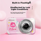 Цифровая фотокамера SONGDIAN Strawberry Bear Collaboration с двумя фронтальной и тыловой HD-камерами, для видеоблогов и селфи, портативная мини-камера с картой памяти 128 ГБ, розовая. - изображение 9