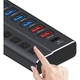 Newmine HUB731-B Металевий USB 3.0 Високошвидкісний 7-портовий концентратор-розгалужувач USB-кабель-подовжувач для ноутбука, настільного комп'ютера, приблизно 1 м - зображення 3