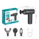 Массажер перкуссионный аккумуляторный WINNINGSTAR ST-6408 10W FASCIA MASSAGE GUN 4 насадки Black - изображение 4