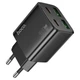 Мережевий зарядний пристрій HOCO N56 Fundador four-port charger Type-C cable 30W Black - изображение 7
