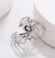 Кольцо Паук бижутерия Fashion Jewerly с черным камнем в стиле y2k, готика регулируемое, серебристое (SVS) - изображение 3