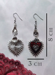Сережки Fashion Jewerly винтажные красное сердце летучая мишь серебристые (SVS) - изображение 2