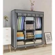 Складана тканинна шафа для одягу та взуття RIAS Storage Wardrobe 88130, 3 секції, 8 полиць, металевий каркас, сірий (46856) - зображення 5