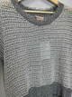 Женская кофта серая ажурная из льна с коротким рукавом MKLT5112 - Oversize 42/52 - изображение 3