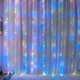 Гирлянда штора Xmas 2х2 м 160 LED Мультицвет светодиодная для праздничного декора окон и стен с сетевым питанием и режимами свечения - изображение 1