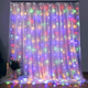 Гірлянда штора від мережі (2,5 х1, 5 м) 240 LED прозорий шнур, Різнокольорова - зображення 1
