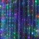 Гірлянда штора від мережі (2,5 х1, 5 м) 240 LED прозорий шнур, Різнокольорова - зображення 9