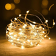 Гірлянда роса на батарейках та від USB, 10м, 100Led, Xmas, Тепле світло - зображення 4