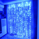 Гірлянда штора від мережі (2,5 х1, 5 м) 240 LED прозорий шнур, Синя - зображення 9
