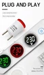 Вольтметр в розетку круглый (50-500V) EU LED мини GREEN - изображение 6
