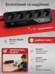 Мережевий фільтр подовжувач 9 в 1 на 5 розеток 3 USB-A 1 USB-C зарядний із заземленням швидкою зарядкою 35W захисні шторки в розетках захист від перевантаження короткого замикання кабелем з євровилкою для ноутбука телефону ПК телевізора дому офісу 2 м - зображення 4
