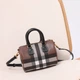 Женская сумка Burberry Mini Check Bowling коричневого цвета артикул 36590 - изображение 2
