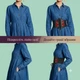 Широкий пояс-корсет зі штучної шкіри на еластичній резинці Чорний з червоною вишивкою - зображення 12
