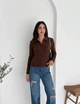 Жіноча кофта-поло 7036, шоколадний, one size - зображення 1
