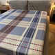 Простынь на резинке 160х200 сине-бежевая Клетка Поликоттон Ananasko PPB16 - изображение 1