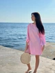 Пляжная туника, муслин, розовая, L/XL - изображение 1