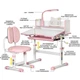 Комплект меблів Evo-Kids (стіл+стілець+полиця+лампа) BD-24 Pink (арт. BD-24 PN) - изображение 3
