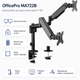 Кронштейн настільний OfficePro MA722B для двох моніторів 17"-32" до 9 кг VESA 100x100 Black - зображення 1