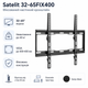 Кронштейн настенный Satelit 32-65FIX400 для ТВ 32"-65" до 35 кг VESA 400x400 Black - изображение 1