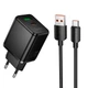 Сетевое зарядное устройство HOCO C157A GaN 30W (1USB + 1Type-C) с кабелем Type-C Black - изображение 1