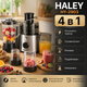 Многофункциональный комбайн HALEY HY 2903 4 в 1 1200 Вт 550 мл соковыжималка блендер измельчитель кофемолка серебристый - изображение 5