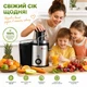 Электрическая соковыжималка Domotec MS-5220 600 Вт с широким загрузочным отверстием 70 мм и двумя режимами скорости - изображение 6