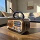 Радіоприймач Golon ретро Bluetooth FM/AM/SW USB microSD із сонячною панеллю та акумулятором 18650 Коричневий (S8Z6TB-XR) - зображення 2