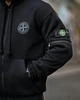 Зимний мужской спортивный костюм Stone Island трехнитка на флисе, теплый, худи на молнии Black L - изображение 6