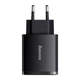 Сетевое зарядное устройство блок 30W Baseus Compact быстрая зарядка на 3 порта (2U+C), Черный - изображение 1
